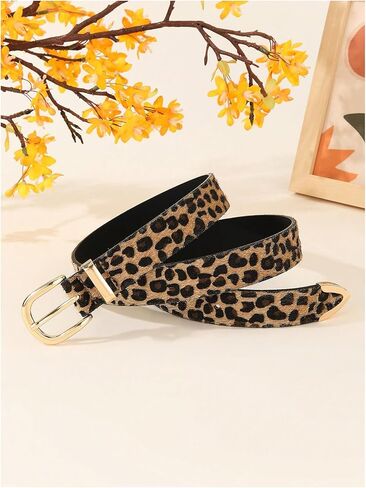 GORGLITTER Women's Leopard Belts Cheetah Western Cowgirl Country Faux Leather Belts Trendy in Saudi Arabia