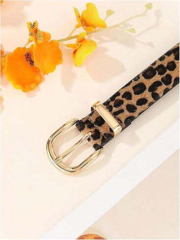 GORGLITTER Women's Leopard Belts Cheetah Western Cowgirl Country Faux Leather Belts Trendy in Saudi Arabia
