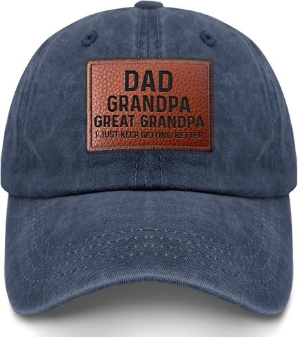 Great Grandpa Gifts-Great Grandpa Hat Blue Ball Cap,Navy Blue Hats for Men,Grandpa in Saudi Arabia