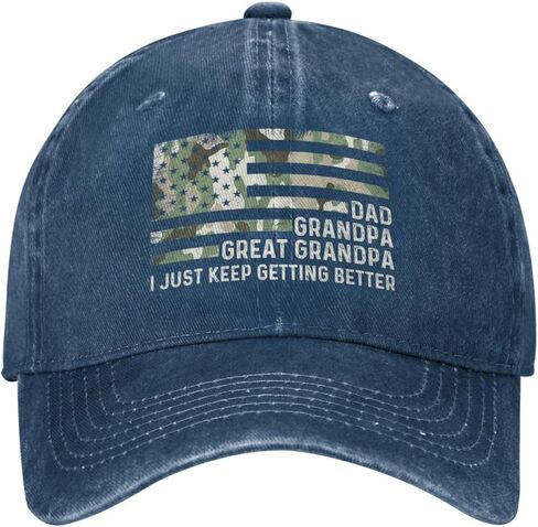 Great Grandpa Gifts-Great Grandpa Hat Blue Ball Cap,Navy Blue Hats for Men,Grandpa in Saudi Arabia