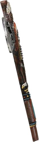 Ebros Gift Southwestern Tribal Native American Indian Hand Axe with Chief Headdress Skull Eagle Wolf Bear and Turquoise Gem Wall Cross Plaque in Saudi Arabia