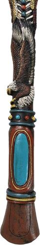 Ebros Gift Southwestern Tribal Native American Indian Hand Axe with Chief Headdress Skull Eagle Wolf Bear and Turquoise Gem Wall Cross Plaque in Saudi Arabia