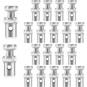 20 Pack 1/8" Universal Throttle Cable Ends Stop Throttle Brake Cable Parts Lock Clamps for Go Kart Motorcycle Motorized Bike Lawn Mower
