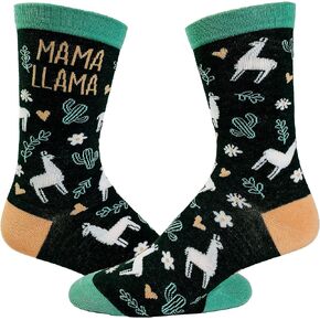 Crazy Dog T-Shirts Women's Mama Llama Socks Funny Alpaca Mother's Day Cute Animal Novelty Footwear