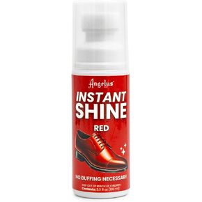 Angelus Instant Shine Liquid Shoe Polish Red 3.3oz | Applicator Included