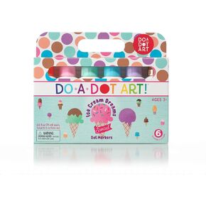 Ice Cream Scented Washable Dot Markers for Kids and Toddlers Set of 6 Pack by Do A Dot Art, The Original Dot Marker