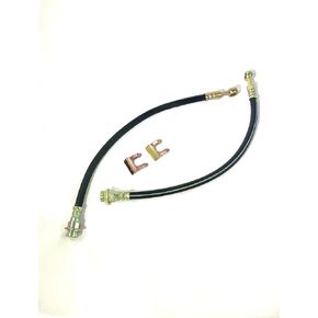 The Stop Shop Universal Rubber Brake Hose, 15 1/2" Long with 10mm Banjo (Includes Clips)