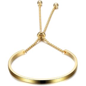 Gold Cuff Bangle Bracelets for Women Trendy Bracelets Non Tarnish Adjustable Stainless Steel Dainty Bracelets for Women Bracelets Fashion Bracelets