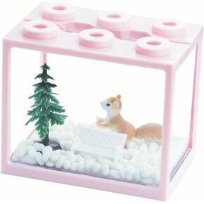 Small Sea Monkey Tank, Stackable Mini Betta Fish Tank Tinny Aquarium Kit with Aquarium Gravel, Moss Ball Tank Shrimp Tank 0.27 Gallon Acrylic Cube Fish Bowl for Shrimp Snails in Saudi Arabia