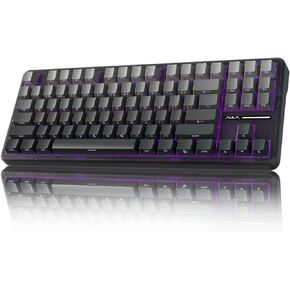AULA F75 Pro Wireless Mechanical Keyboard,75% Gasket Hot Swappable Custom Keyboard,RGB Backlit,Pre-lubed Linear Switches,Side Printed PBT Keycaps Mechanical Gaming Keyboard,Gradient Purple