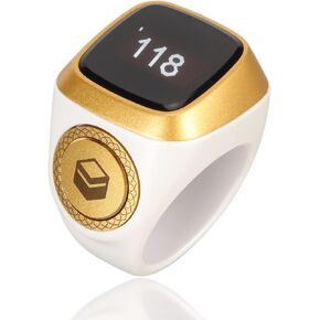 Hand Tally Counter Count Clicker, Bluetooth Counter Ring for iQibla, 0.49in Screen, Electronic Counting Finger Ring for Sport Coach Casino Event School Training Activities (Green)
