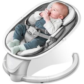 Baby Swing for Infants, Electric Swing for Newborn with 5 Swing Speed, Portable Baby Swing with 10 Lullabies, 0-6 Months Suitable