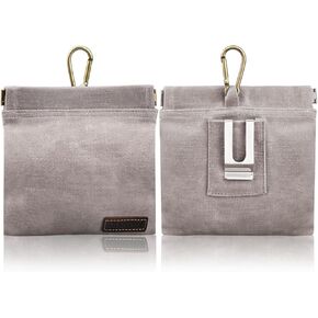 TIGOADT Dog Treat Bag with Waist Clip,Dog Treat Pouch,Portable Outdoor Training Dog Walking Snack Bag,Pet Feeding Pocket for Leash with Auto-Closing Opening (Grey) in Kuwait