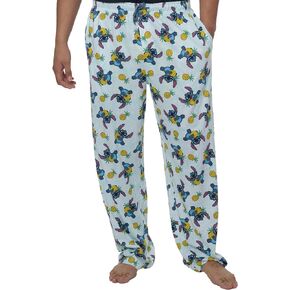 Disney Womens and Mens Lounge Pants Stitch AOP Pajama Bottoms Blue