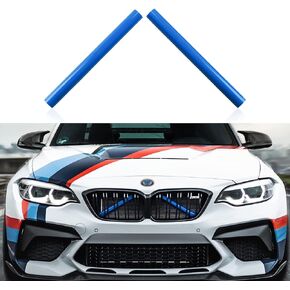 2PCS Grille Inserts Stripes Trim Compatible with BMW F20 F21 F22 F23 F44 F45 F46 F30 F31 F34 F32 F33 F36 G30 G38 G32 G11 G12 F25 G01 F26 G02 G05 Car Accessories (Blue, A)