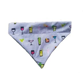 Tiny Cocktails Over the Collar Dog Bandana That Slips onto Their Existing Collar Size Medium
