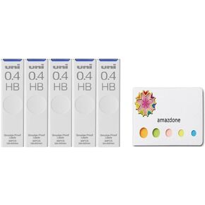 amazdone Uni Mechanical Pencil Lead,The Uni Smudge-Proof Leads 0.4mm（ULS0430） HB - 5 Pack/total 150 Leads Sticky Notes Value Set