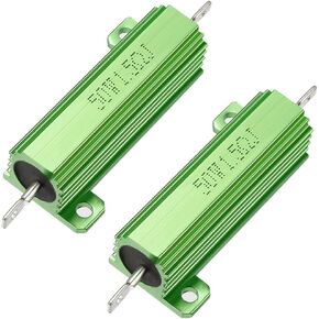 uxcell 50W 1.5 Ohm 5% Aluminum Housing Resistor Screw Tap Chassis Mounted Aluminum Case Wirewound Resistor Load Resistors Green 2 Pcs