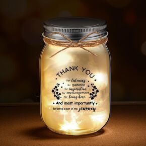 Funnymoom Thank You Gift for Women Men Teacher Appreciation Gift, Mom Appreciation Gift Mason Jar Lights Gift Decoration LED String Lights Inspirational Gift for Birthday Retirement Memory Gifts Home