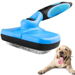 Lapdog Dog Brush, Self Cleaning Slicker Brush for Dogs & Cats, Skin Friendly Grooming Brush for Shedding, Deshedding Brush, Hair Brush Puppy Brush for Haired Dogs, Pet Supplies Accessories (Blue)