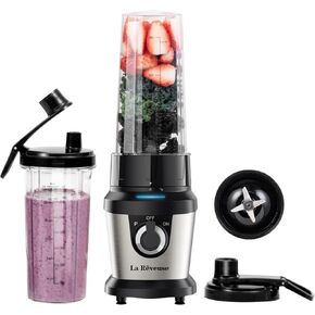La Reveuse Electric Blender for Shakes and Smoothies,400W, with 2 x 24 Oz Blending Cups and To Go Lids,BPA-free