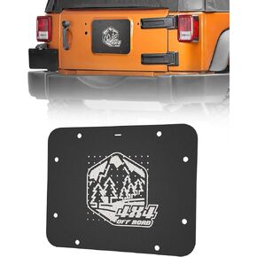 QMPARTS Spare Tire Delete Plate, Tailgate Vent-Plate Cover Tramp Stamp Kit Compatible with Wrangler JK JKU 2007-2018