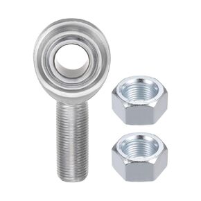 Kozelo ECM12 Rod End Joint Bearing - [3/4" Bore, 3/4-16 UNF Right Hand Thread] Male Rod End with Jam Nuts, 45# Carbon Steel
