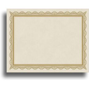 Blank Parchment Certificate Paper for Awards - Works with Inkjet/Laser Printers - Measures 8 1/2" x 11" - Purple Border - 25 Sheet Pack