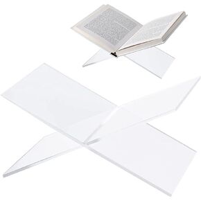 حامل كتب أكريليك مفتوح كبير لعرض الكتب لكتاب الطبخ الفني وكتاب ضيوف الكتاب المقدس، حامل كتب طاولة القهوة للقراءة (شفاف، شفاف) in Kuwait