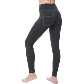 Nirlon Women's Jeggings High Waist Tummy Control Jean Leggings with Pockets (XL, Grey Jeans)