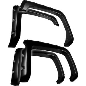 Tyger Auto Fender Flares Compatible with 2014-2018 Chevy Silverado 1500 5.8' Bed, Smooth Textured Paintable Bolt-Riveted Style 4pc | TG-FF8C4118