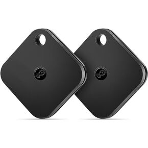 USBERG Key Finder (Black 2-Pack) Item Locator Works with Apple Find My(iOS Only) Luggage Tracker Phone Finder, IP67 Waterproof, Smart Tracker Tag with 1 Year Replaceable Battery(Android Not Supported)