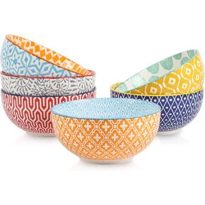 Selamica Ceramic 4 OZ Dipping Bowls Set, 3.5 Inch Mini Bowls for Dipping, Side Dishes, Microwave Dishwasher Safe, Set of 6, Assorted Colors
