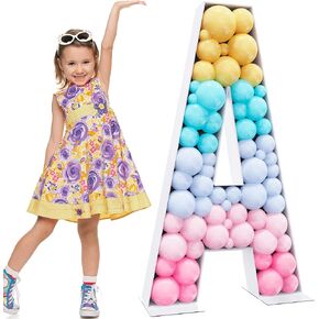 Xiomot 4FT Marquee Letters فسيفساء حروف كبيرة J إطار بالون لحفلات أعياد الميلاد وحفلات الزفاف وديكور استحمام الطفل لوح إسفنجي كبير مقطوع مسبقًا مع قاعدة لوحة أكريليك