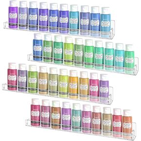 Vowcarol Clear Paint Organizer Wall-Mount, Miniature Paint Holder, Paint Rack Organizer, Craft Paint Organizer Rack