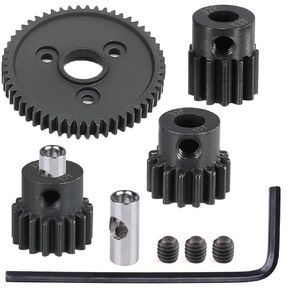 32P 54T Spur Diff Gears &13T 15T 17T Pinion Gears Set with Hex Key and 3.175mm Coupler for Slash 4X4/VXL/Rustle 4X4/Stampede 4X4/VXL #6878 Shock Course Truck (54T)