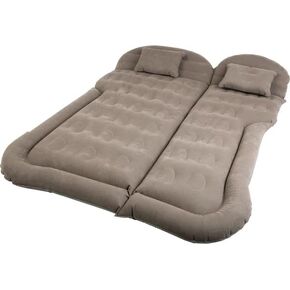 Wakeman Inflatable Mattress - Car Air Mattress for SUV or Tent with Aux Outlet Pump and 2 Inflatable Pillows - Car Camping Gear Outdoors (Beige)