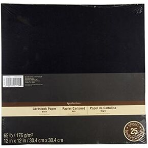 Cardstock Paper, Black, 12" x 12" by Recollections