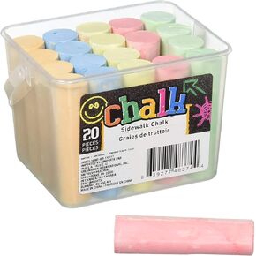 EBK Kids Teacher School Sidewalk Colored Chalk for Outdoor Activity Playground Pavement Chalkboard Fun for Kids Indoor Instructors School Blackboard (20 Pieces in a carry container)