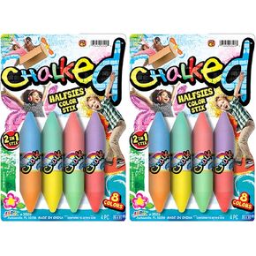 JA-RU Sidewalk Chalk for Kids (6 Pack, Assorted Color) Double Side Washable & Non Toxic Chalk Markers. School & Office Art Supplies. Outdoor Toys. Easter Basket Stuffers. 3529-6p