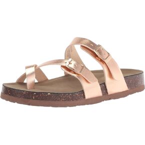 Steve Madden Girls Shoes Girls Beached Flat Sandal, Rose Gold, 2 Little Kid