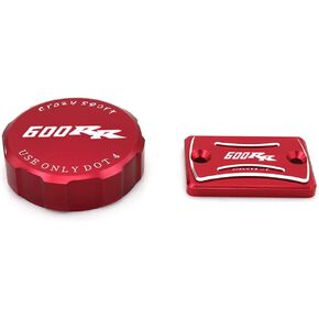 crazy sport Front Rear Fluid Reservoir Cover Fits for Honda CBR600RR 600RR 2008-2021 Brake Master Cylinder with Logo CNC Aluminum Motorcycle Accessories 2016 2015 2014 2013 2012 (Red)