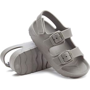 Boys and Girls Lightweight Dual-Adjustable Sandal Buckles With Hook and Loop Heel Closure
