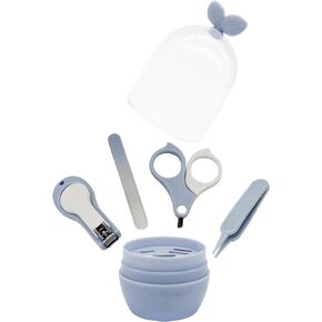 MiHerom 4-in-1 Baby Nail Care Set, Baby Nail Clippers Scissors Nail File Tweezers Baby Manicure Kit Pedicure kit, Newborn Infant Toddler Entire Grooming kit with Cute Case