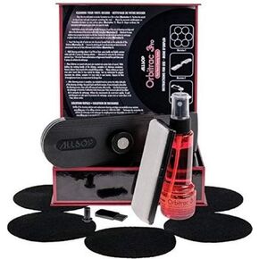 Allsop Orbitrac 3 Pro Vinyl Record Cleaning System, 2X Cleaning Cartridges, Protective Non-Skid Pad, Cleaner Fluid, Reviving Brush, and Storage Case (31735), Black, 1