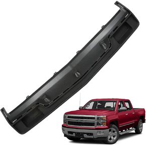 Plastic Front Bumper Filler Panel Black with Deputy Decorate Plate with Tow Hooks Hole Replacement for 2014 2015 Silverado 1500 22944881