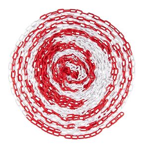 Juvale 82 Feet Plastic Barrier Chain, Commercial Safety Barrier for Traffic, Events, Police, Queue Line, Red and White