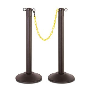 US Weight ChainBoss Yellow Stanchion with 10' of Black Chain - Fillable Base
