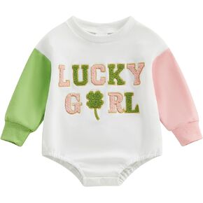 FOCUSNORM Easter Newborn Baby Girl Clothes Fuzzy Bunny Embroidery Romper Sweatshirt Bubble Jumpsuit Toddler Baby Girl Outfit