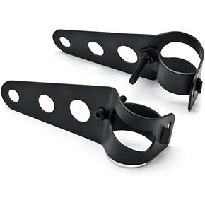 Krator JBM-8002-B دعامة تثبيت للشوكة ذات الرأس الأسود (مخصصة لـ Cafe Racer Bobber Chopper 31-37 مم)